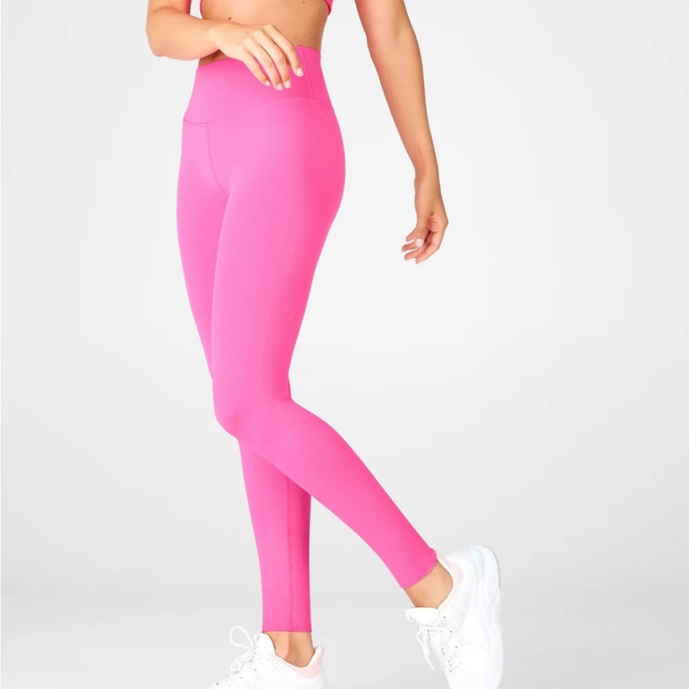 Fabletics Sculptknit High-Waisted Legging Pink Large Yoga Leggings Athleisure